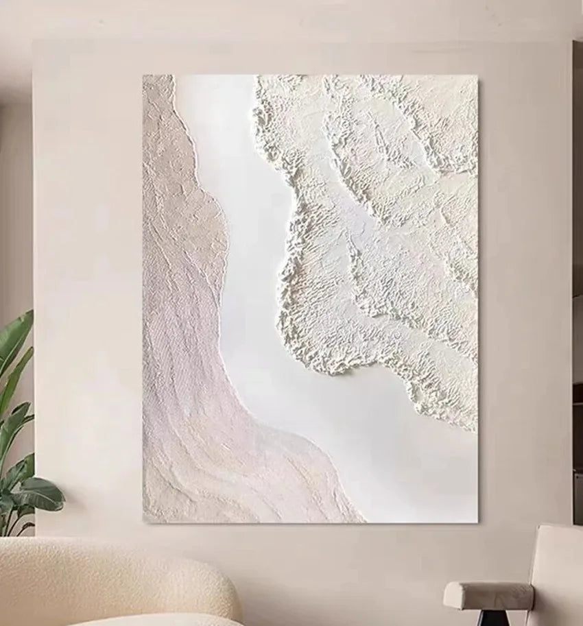 Conceptual White Line Abstract Canvas Painting Living Room Modern Wall Art Home Decoration Painting Frameless Painting