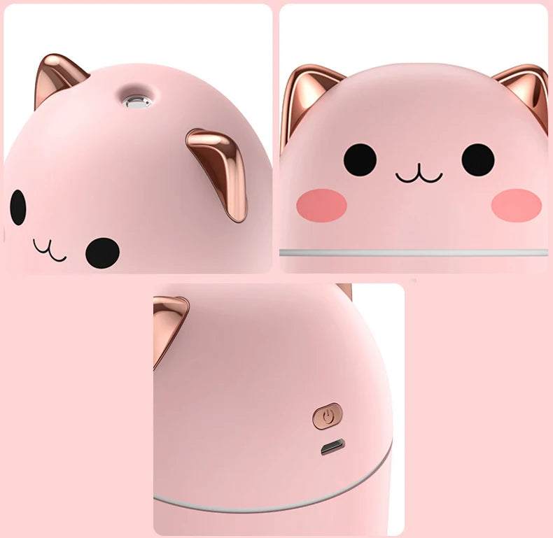 Portable 200ml Air Humidifier Cute Kawaii Aroma Diffuser With Night Light Cool Mist For Bedroom Home Car Purifier Humificador