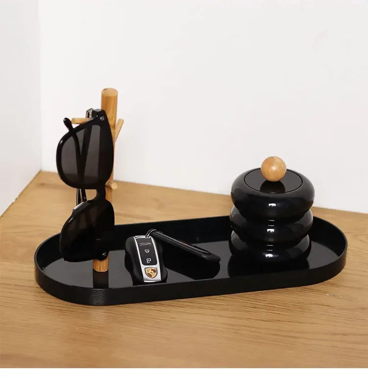 2024 New Nordic Bamboo Tree Branch Storage Tray Living Room Desktop Key Hanger Jewelry Display Frame