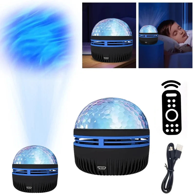 LED Northern Lights Night Light RGB Projection Lamp USB Plug-in Use Remote Control Projection Night Lamp for Home Bedroom Decor