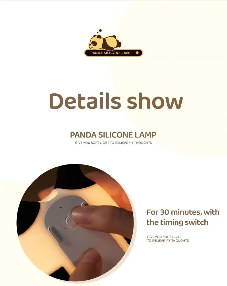 Cute LED Night Light Panda Sheep Rabbit Silicone Nightlights Timing USB Rechargeable For Bedroom Decoration Kids Birthday Gift