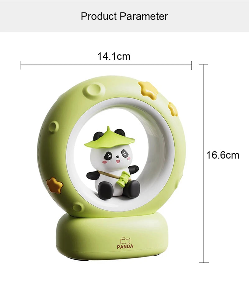 LED Night Light Panda Astronaut Bedside Sleeping Night Lights USB charging Silicone Children Gife Eye Protection Lamp Lighting