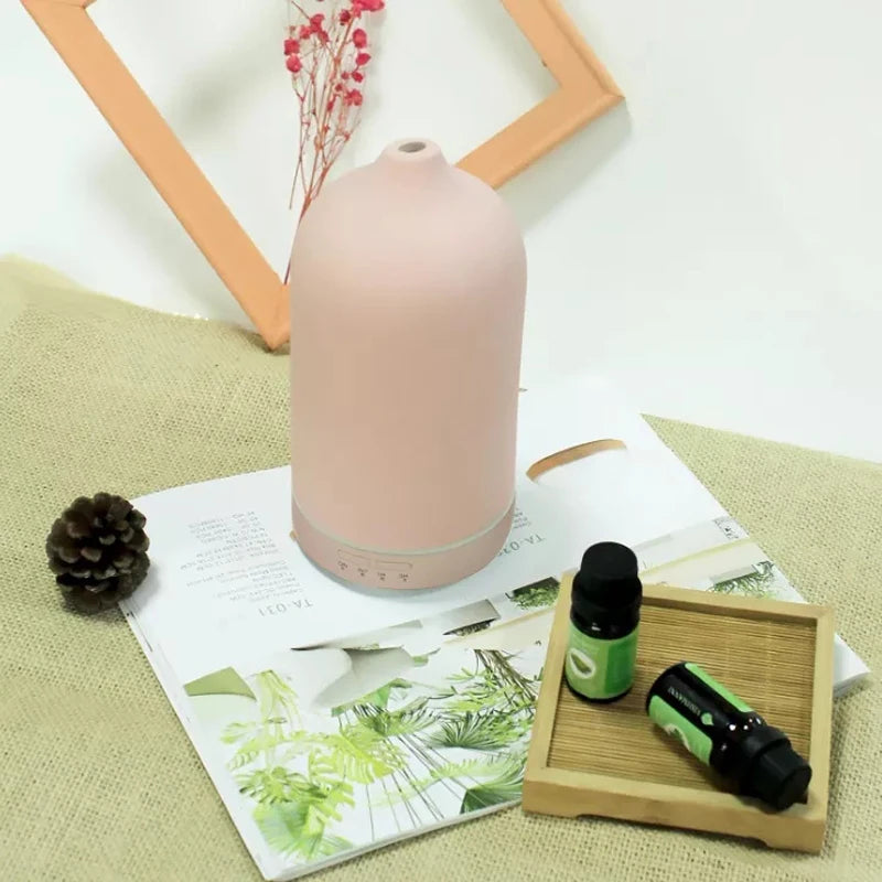 Ceramic Aroma Diffuser Automatic Small Humidifier Hotel Air Fresh Essential Oil Timing Colorful Lights Diffuser