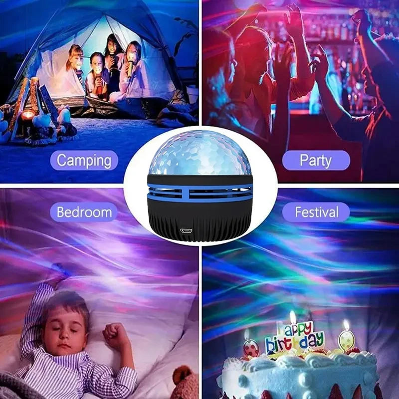 LED Northern Lights Night Light RGB Projection Lamp USB Plug-in Use Remote Control Projection Night Lamp for Home Bedroom Decor