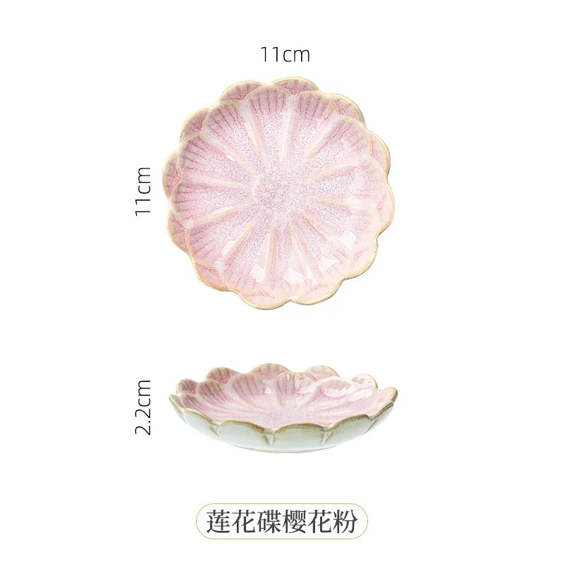 Lotus Ceramic Trays Green Creative Tray for Decoration Jewelry Plate Jewelry Organizer Containers Desktop Decor