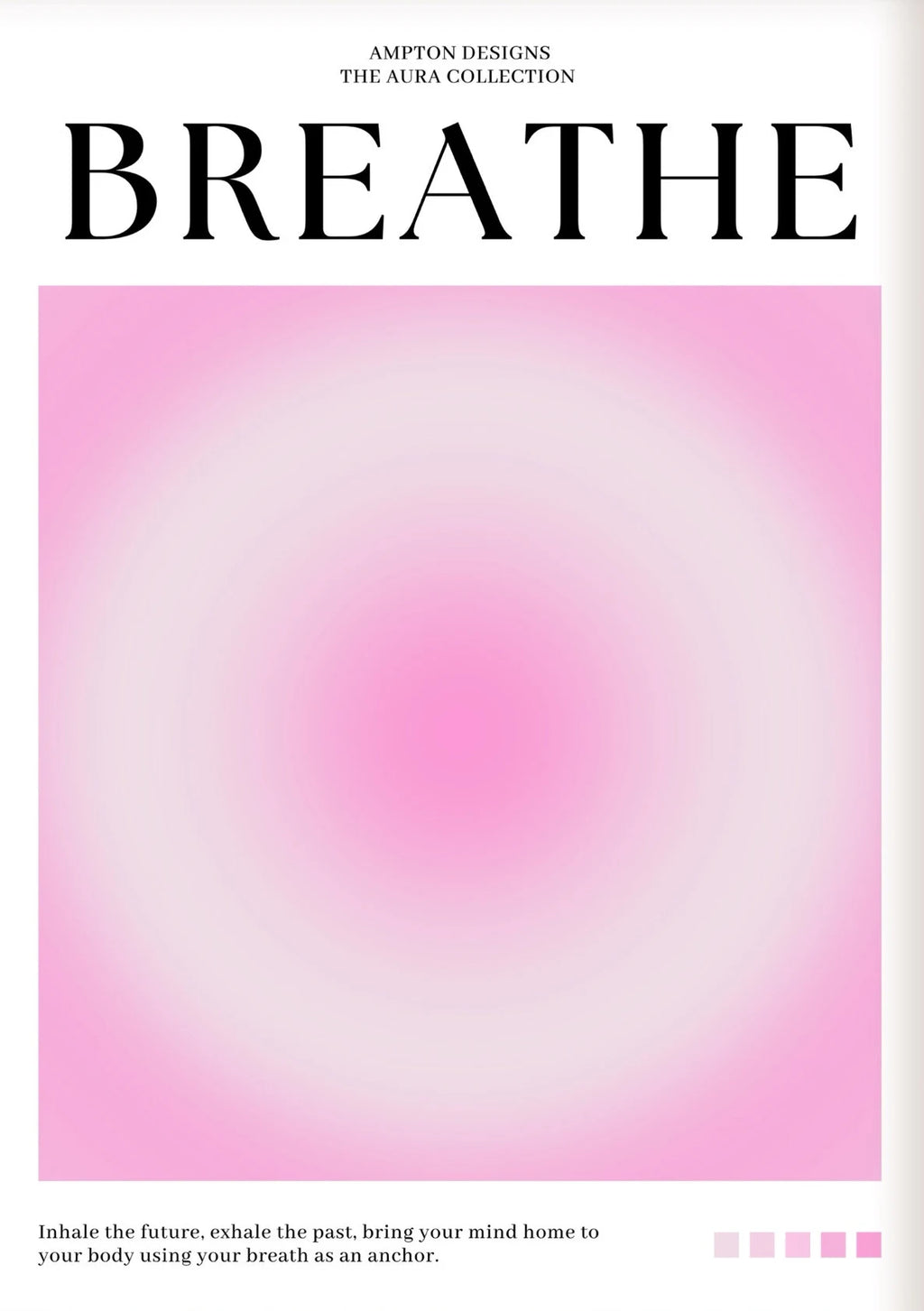 Pink Aura Affirmation Love Circle Butterfly Poster Print Canvas Art Pictures Home for Bedroom Wall Decor Frameless Painting