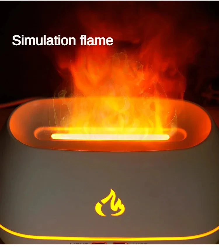 New Himalayan Crystal Salt Stone Aroma Air Humidifiers 3D Flame Fire Colorful Night Light Aromatherapy Essential Oil Diffuser