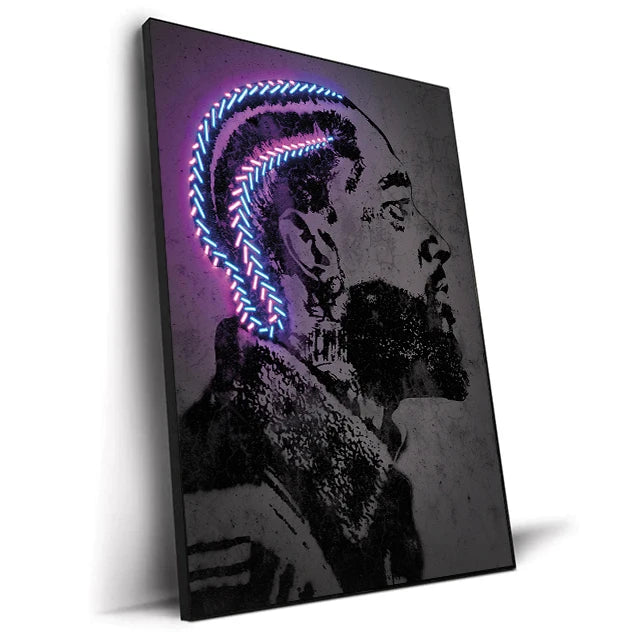 Canvas Print Art Poster Abstract Neon Design Rapper Star Canvas Paintings 2PAC Hip Hop Singers Poster Wall Art Bar Home Decor