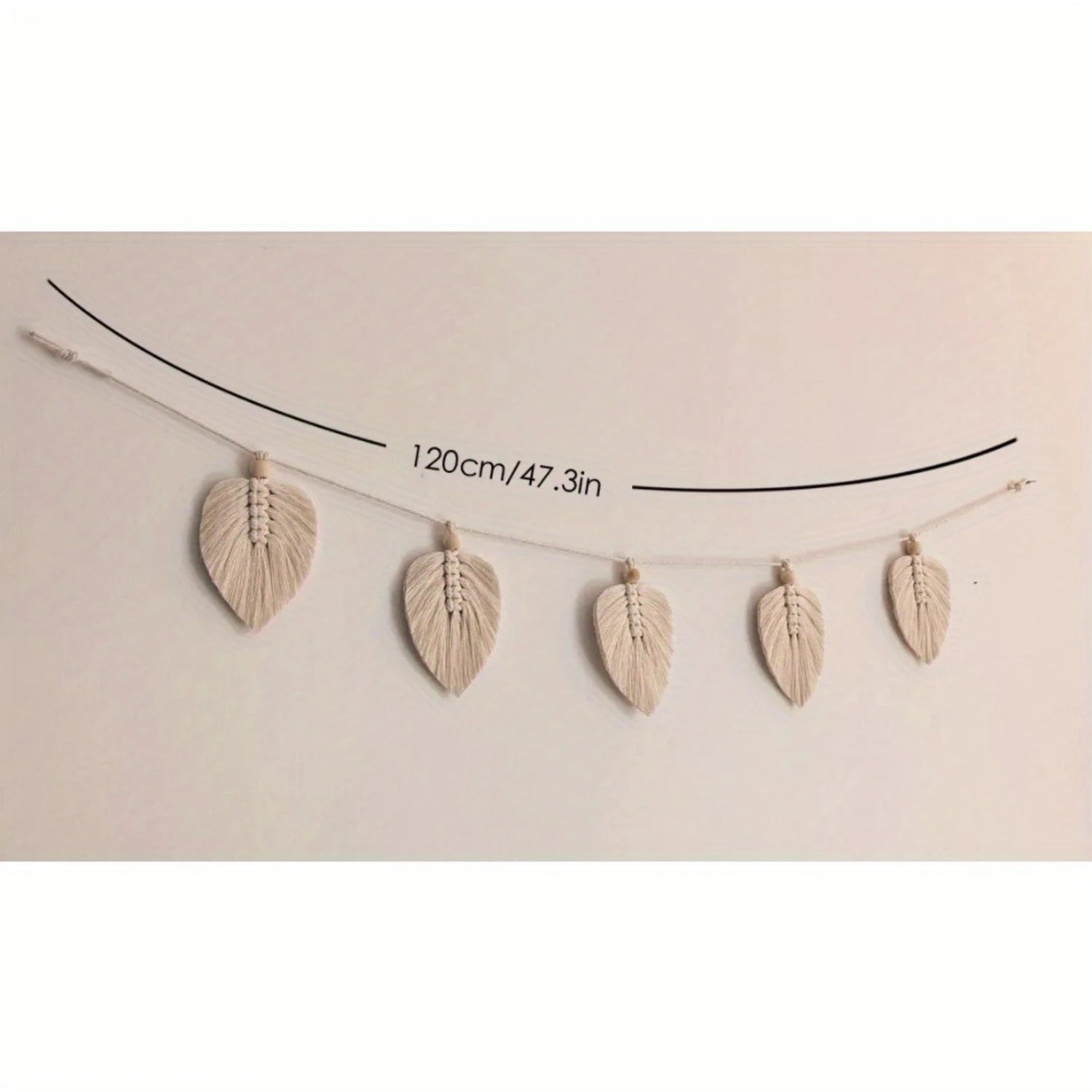 1pc Exquisite Macrame Leaf Wall Hanging Tapestry - Hand-Woven,  Chic Decor, Modern Art, Nature-Inspired, Fabric , No Feathe