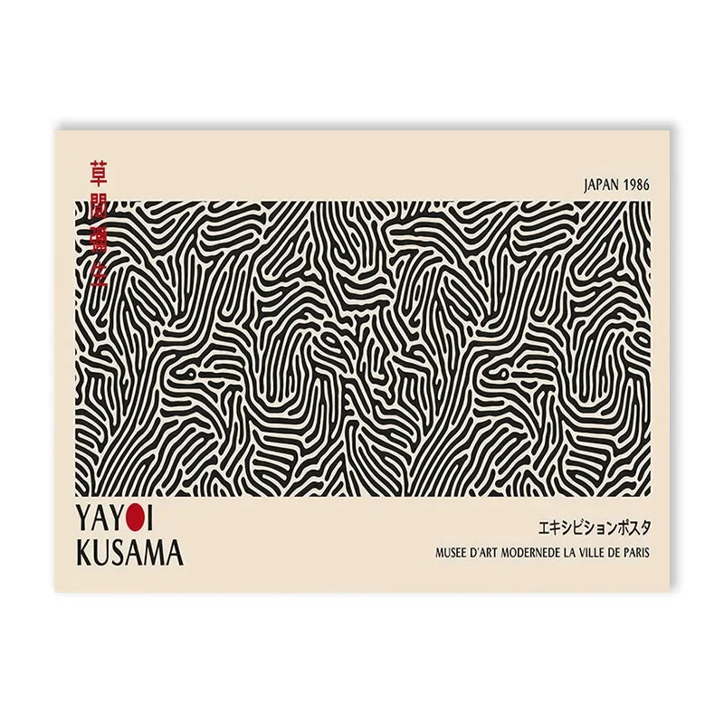 Abstract Yayoi Kusama Flower Exhibition Art Poster Vintage Japanese Print Canvas Painting Modern Room Large Size Wall Home Decor