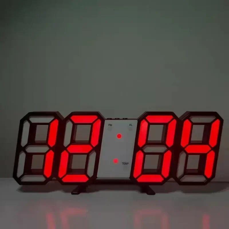 "Modern 3D LED Digital Wall Clock - Stylish Multifunctional Home Decor with USB Power, Perfect for European Interiors"
