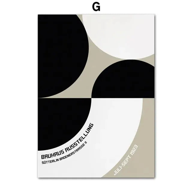 Bauhaus Line Abstract Eye Leopard Black Wall Art, Canvas Painting Poster, Ideal for Living Room Decoration, Unique Home Decor