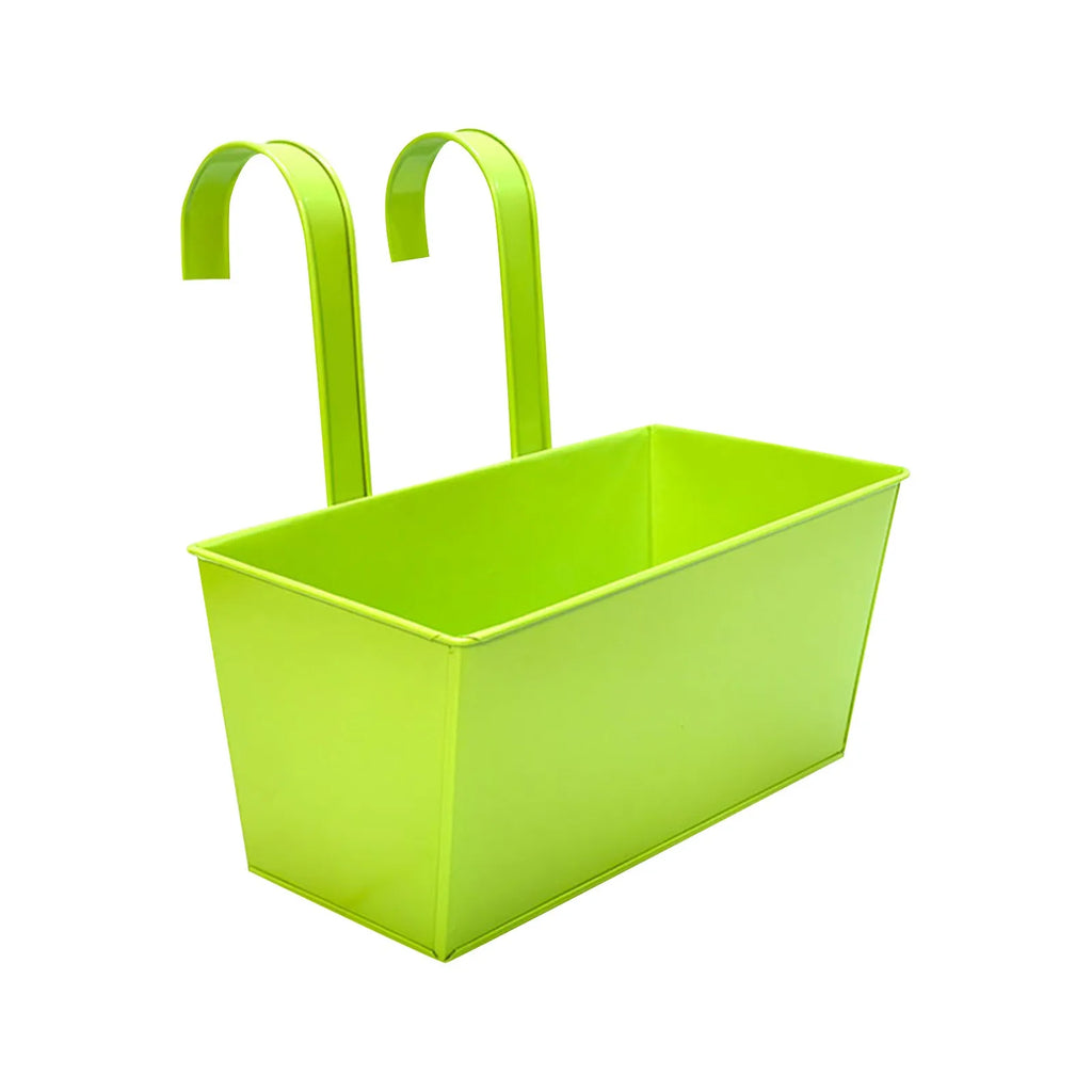 Rectangular Flower Pot with Drainage Holes Outdoor Plant Hanging Pot Rectangular Railing Planter Box Set for Balcony for Herbs