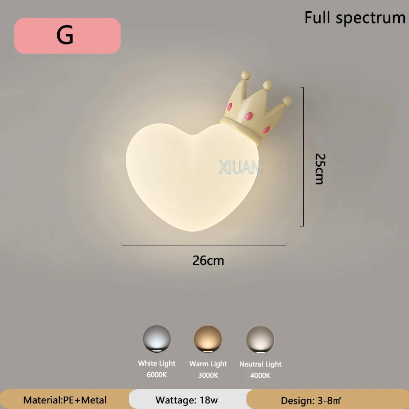 Monkey Light Cartoon Animal Wall Lamp White Cloud Sconce Nursery Room Night Light Children's Bedroom Bedside Lamp Eye Protection