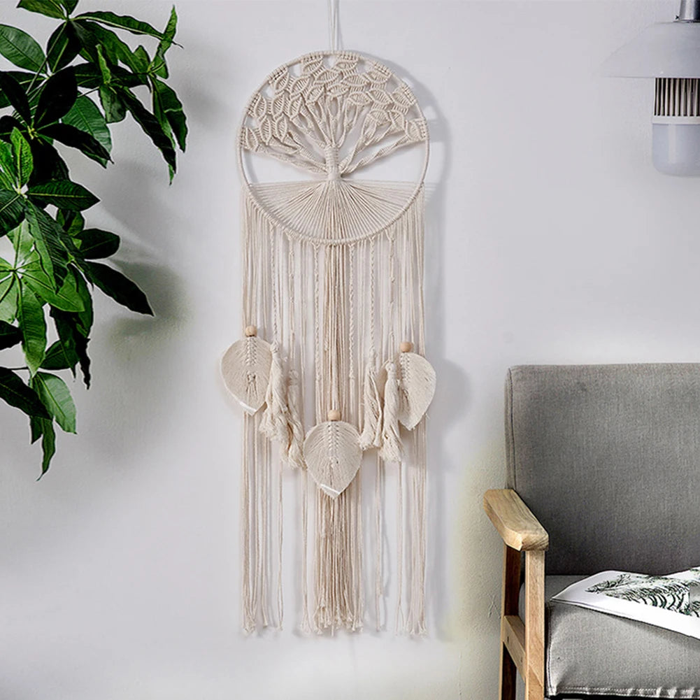 Macrame Woven Tapestry Bohemian Wall Hanging Tassel Fringe Tapestry Handmade Hanging Tassels Blanket for Bedroom Baby Nursery