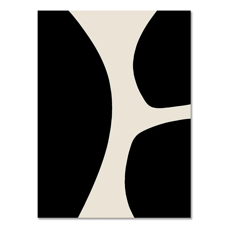 Abstract Boho Geometric Line Posters Black Beige Bohemian Wall Art Canvas Painting Print Picture for Living Room Home Decoration
