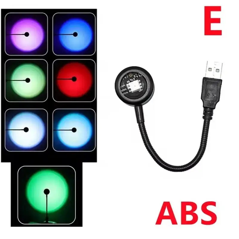 LED Sunset Lamp USB Rainbow Neon Night Light Projector Lamp Room Phone Self Photography Atmosphere Light Bedroom Wall Decor Gift