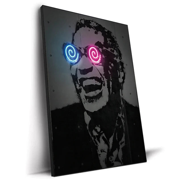 Canvas Print Art Poster Abstract Neon Design Rapper Star Canvas Paintings 2PAC Hip Hop Singers Poster Wall Art Bar Home Decor