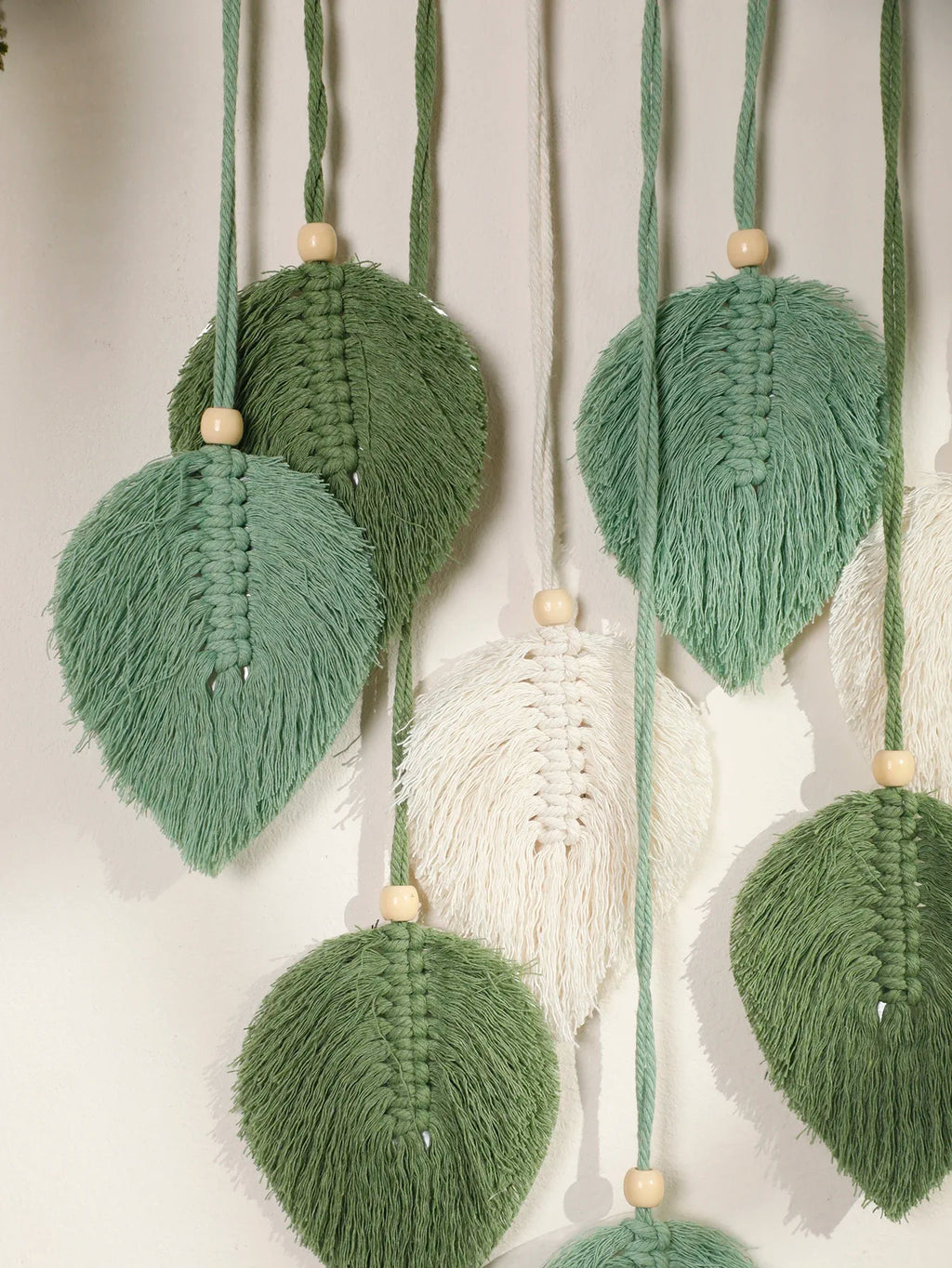 Leaf Macrame Tapestry Brown Green Wall Tapestry Boho Home Decoration Macrame Wall Hanging Home Living Room Decors Aesthetic Gift