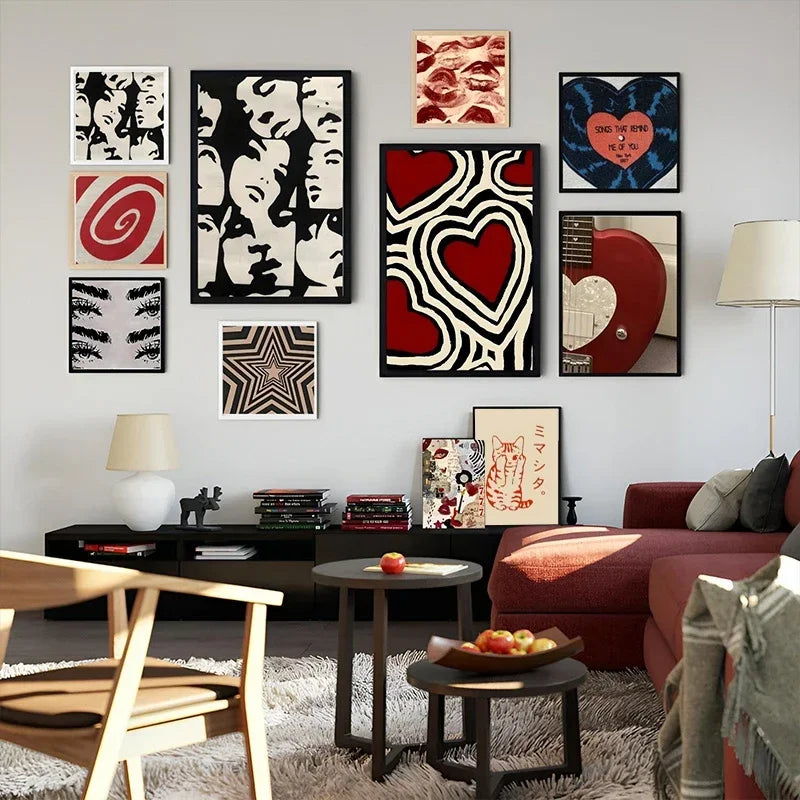 Downtown Girl Aesthetic Print Posters Y2K Rock Style Canvas Painting Abstract Living Room Bedroom Retro Music Wall Art Decor