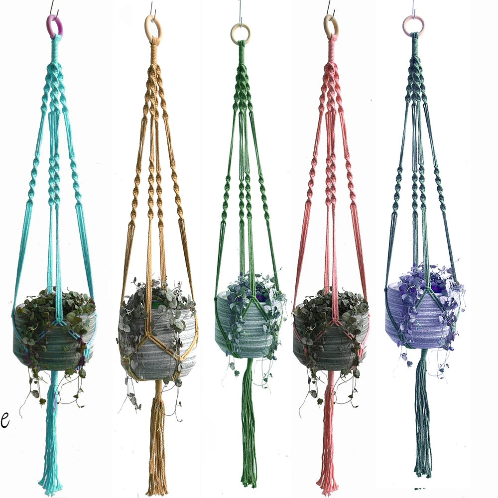 Hot sales macrame pot holder plant hanging for indoor window hanging for plant pot