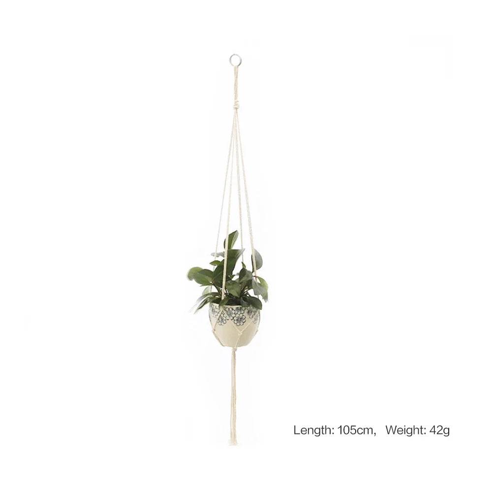 Hanging Plant Handmade Macrame Plant Hanger Flower Pot Planter Hanger Wall Decor Courtyard Garden Hanging Planter Hanging Basket