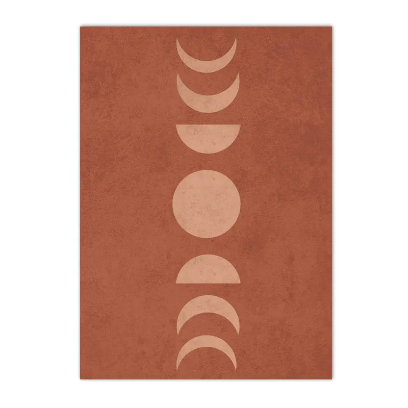 Mid Century Modern Orange Terracotta Boho Posters Wall Art Print Pictures Sun Canvas Painting Vintage Wall Poster Bedroom Decor