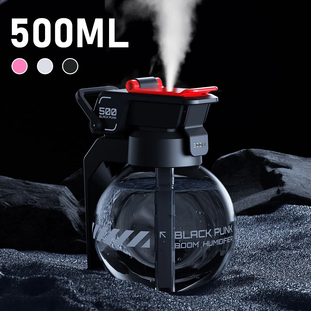 2025 Grenade Air Humidifier Essential Oil Diffuser Cyberpunk Decorative ir Diffuser Humidifier for Bedroom Home Office 500ml