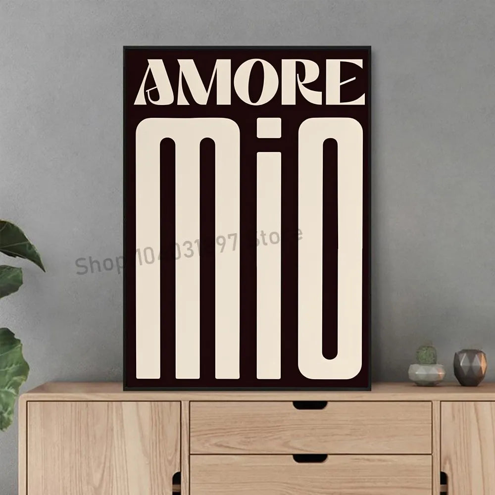 1pc Inspired Music Amore Mio Music Lyrics Gig Indie Rock Poster Self-adhesive Art Waterproof Paper Sticker House Room Wall Decor