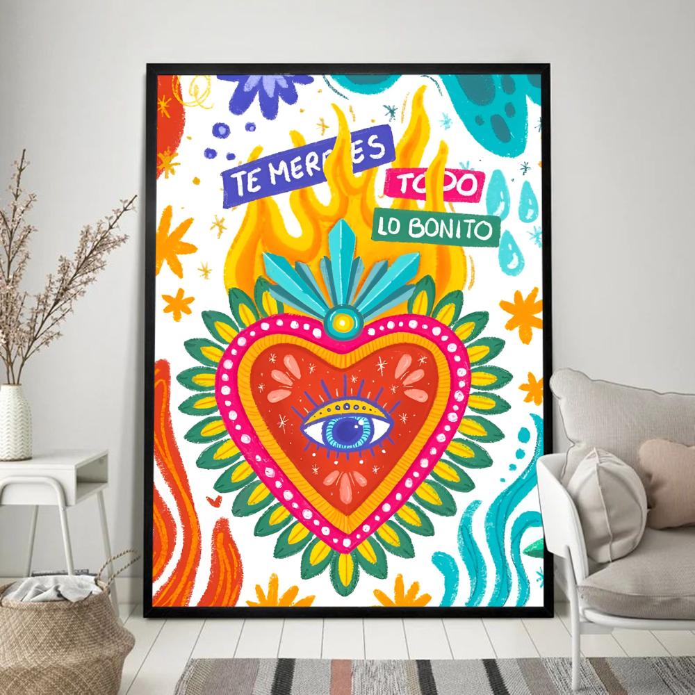 Abstract Eye Shapes Hand Moon Poster Classic Vintage Posters HD Quality Wall Art Retro Posters for Home Room Wall Decor