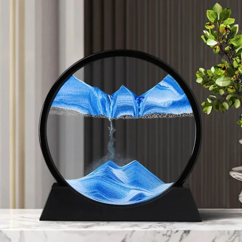12 Inch 3D Deep Sea Sandscape Creative Hourglass Sand Clock Moving Sand Art Picture Round Glass Quicksand Painting Home Decor