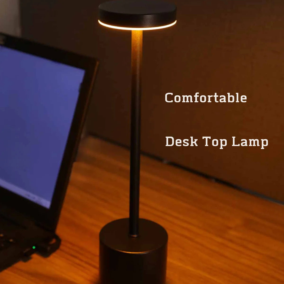 Simple LED Rechargeable Touch Metal Table Lamp Three Colors Bedside Creative Ambient Light Bar Outdoor Decoration Night Light