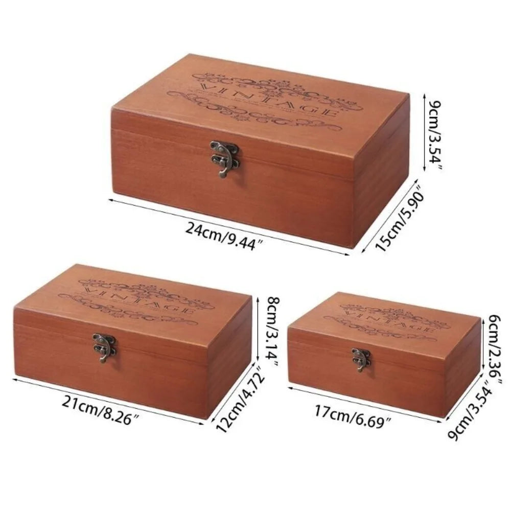 High Quality Storage Box For Gift Packaging Gorgeous Style Vintage Wood Color