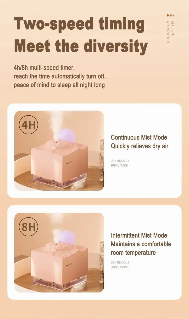 Scent Diffuser Cool Mist Humidifier with LED Moon Lamp, Essential Oil Aroma Diffuser and Night Light for Home and Office
