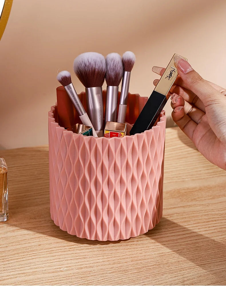 Desktop 360Rotating Cosmetic Storage Box Make Up Case Skin Care Products Organizer Case Plastic Makeup Brush Organizer Container