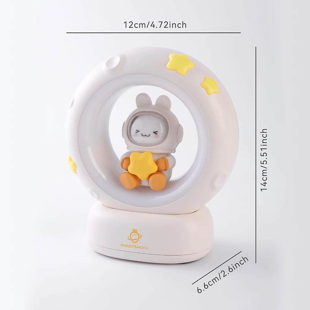 3Style Moon Night Light Cute Rabbit Cat Panda Lamps Room Bedside Decoration USB Rechargeable Kawii Animal Gift Warm Soft Light