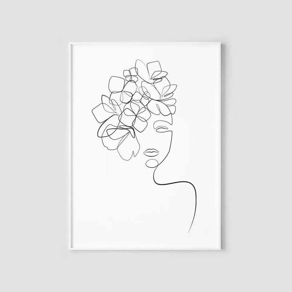 Scandinavian Minimalist Wall Art Woman Single Line Painting Abstract Line HD Canvas Poster Prints Home Bedroom Living Room Decor
