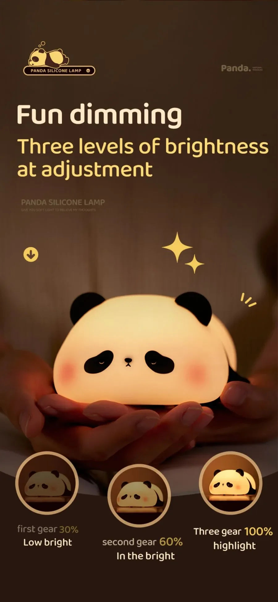 Cute LED Night Light Panda Sheep Rabbit Silicone Nightlights Timing USB Rechargeable For Bedroom Decoration Kids Birthday Gift