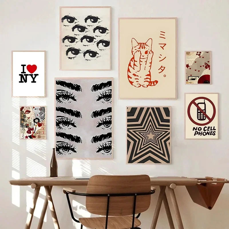Downtown Girl Aesthetic Print Posters Y2K Rock Style Canvas Painting Abstract Living Room Bedroom Retro Music Wall Art Decor