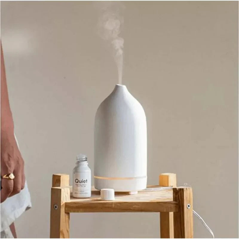 Ceramic Aroma Diffuser Automatic Small Humidifier Hotel Air Fresh Essential Oil Timing Colorful Lights Diffuser