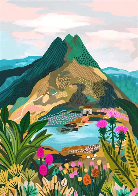 Colorful Travel Mountain City Canvas Painting Posters and Prints Abstract Landscape Wall Art Pictures for Home Living Room Decor