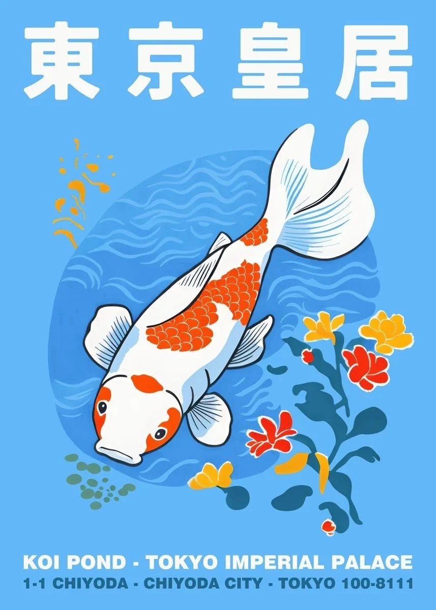 Japan Aesthetic Abstract Koi Fish Tokyo Jazz Octopus Posters and Prints Canvas Printing Wall Art Picture for Living Room Decor