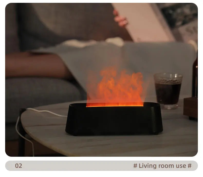 Flame Diffusers for Essential Oils 300ML Aroma Diffuser Humidifier with RGB Light Remote Control for Home Office
