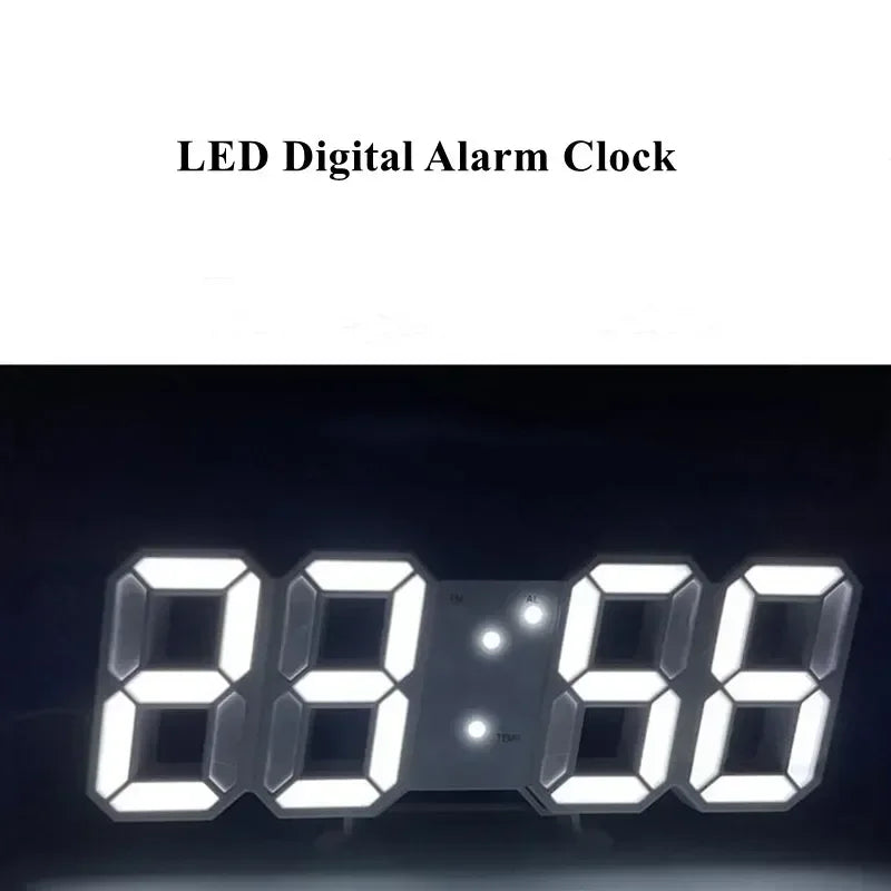 LED Clock Bedroom Home for You Adjustable Digital Wall Clock Hair Accessories Living Room Night Light Mode 3D Decor Decorate