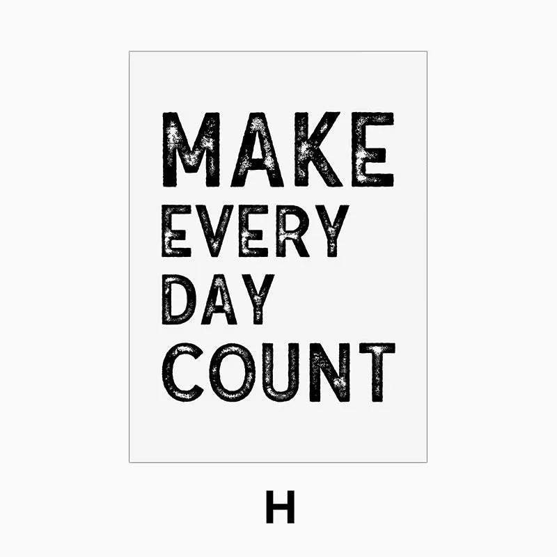 Black White Inspirational Quotes Canvas Art Poster Print Modern Nordic Wall Decorative Picture for Living Room Office Home Decor