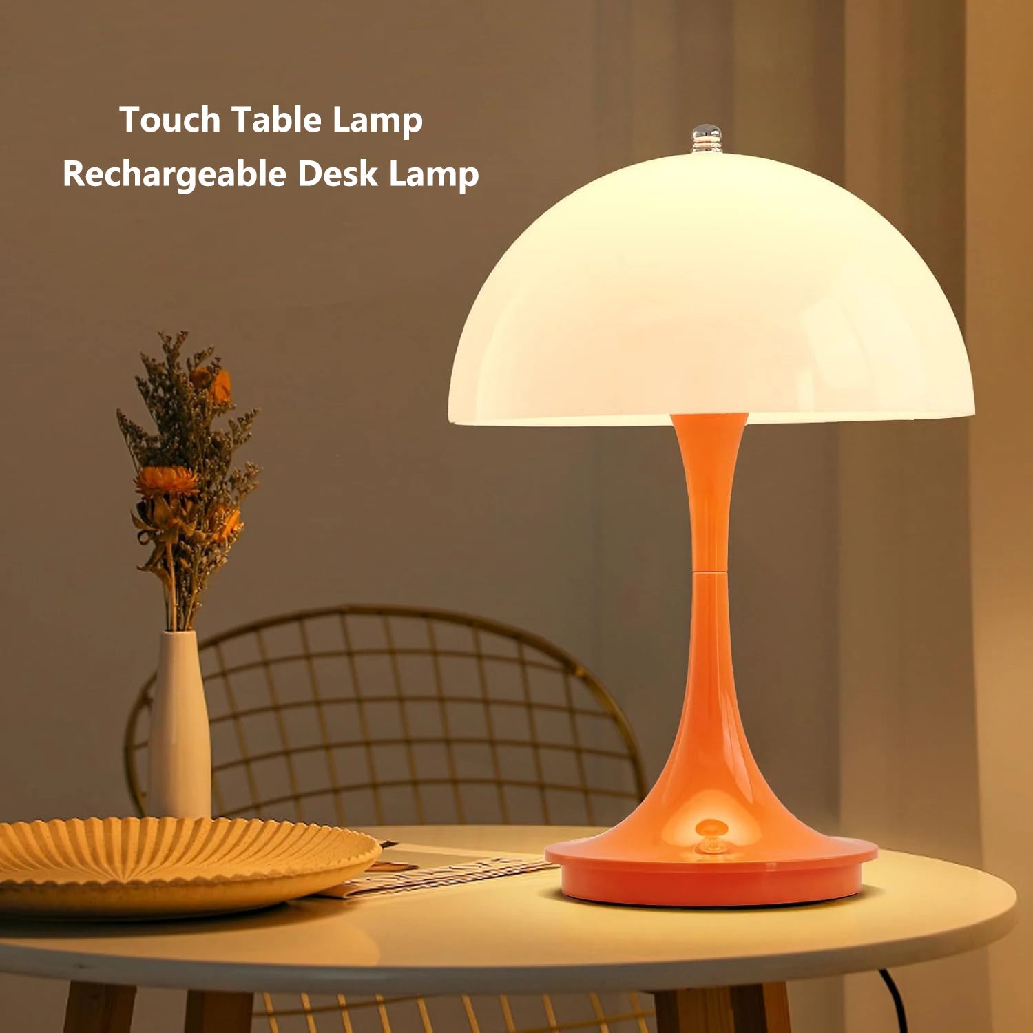 Table Lamp LED Touch Sensor Desktop Night Light Rechargeable Wireless Reading Lamp for Restaurant Hotel Bar Bedroom Decor Light