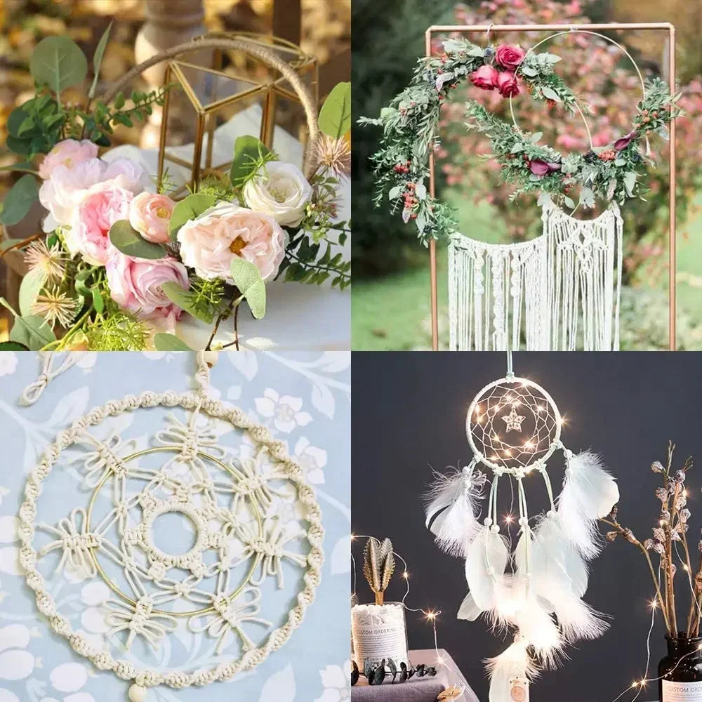 1/10pcs Metal Floral Hoop Gold For Crafts Party Decoration Metal Dream Catcher Ring for Macrame 10cm 15cm 20cm 25cm 30cm