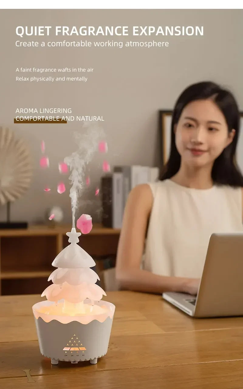 Rain Cloud Aromatherapy Diffuser Ultrasonic Air Humidifier Soothing Water Drops Sound Essential Oil Aroma Diffuser with LED Lamp