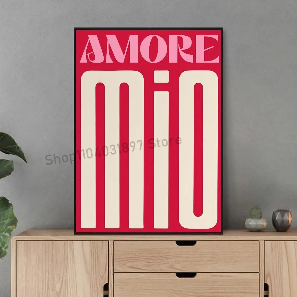 1pc Inspired Music Amore Mio Music Lyrics Gig Indie Rock Poster Self-adhesive Art Waterproof Paper Sticker House Room Wall Decor