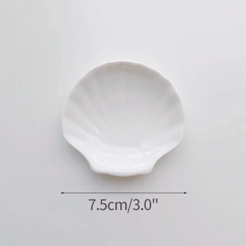 Shell Shaped Jewelry Storage Trays  Trays White Ceramic Plate Storage Dishes Ring Earings Plate Home Decorative Tray Design